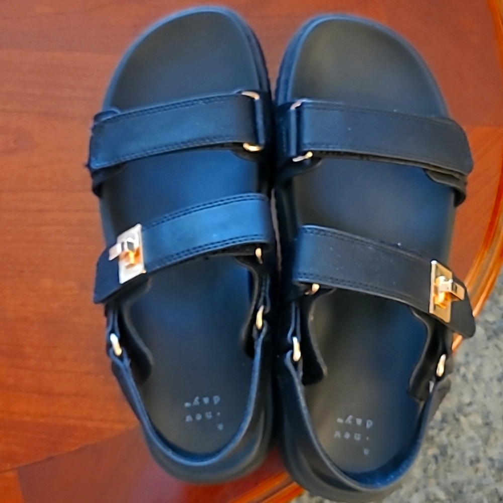 Women's Flatbed Ankle Strap Sandals 8.5 A New Day